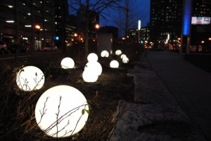 Globes in the Wharf District Parks