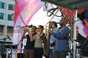 Musical Performance in front of Shinique Smith's Greenway Wall mural, 2014