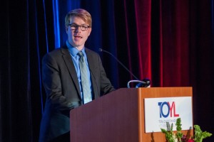 Greenway Conservancy Executive Director accepts the Boston Chamber's Ten Outstanding Young Leaders Award