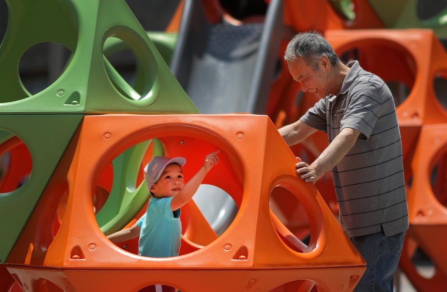 Greenway PlayCubes. Photo Credit: Lane Turner, Boston Globe