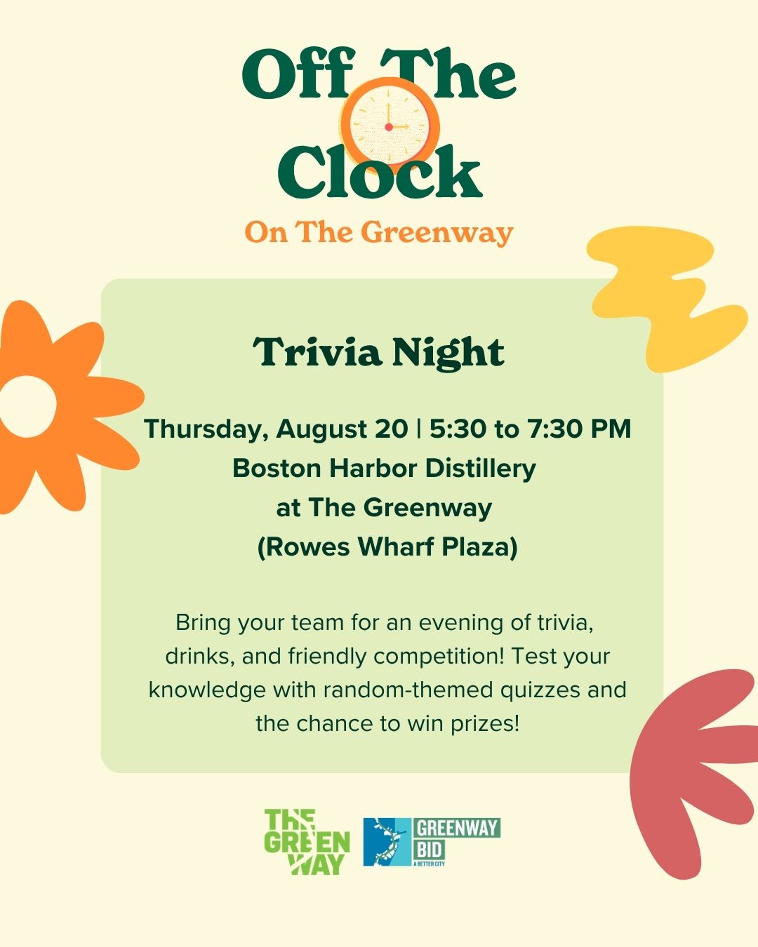 Off The Clock 2026: Trivia Night at Boston Harbor Distillery