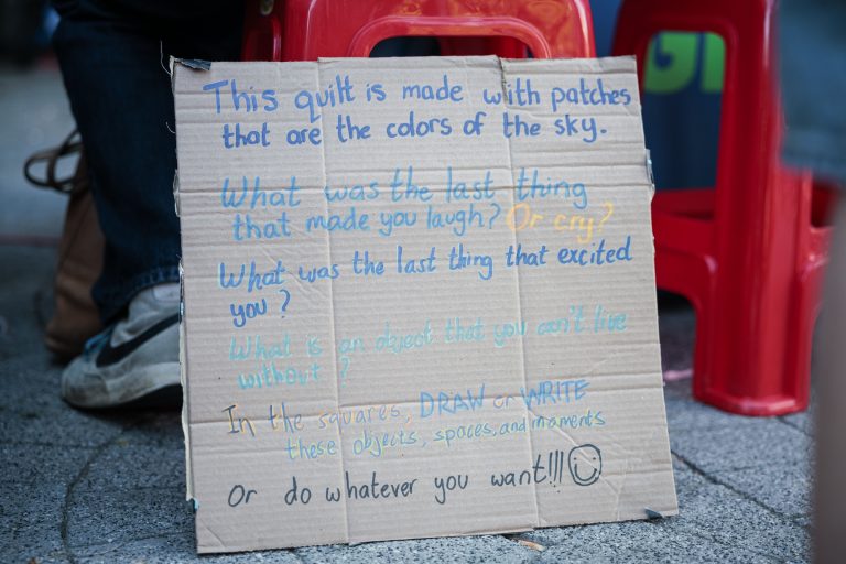 Photos from Vivian Tran's 2026 Public Art Event for "because you are the sun; because you are the thread". 
as long as the sun lasts
Credit: Russell Laman